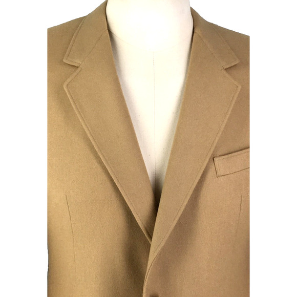Size 16 Woolrich USA Womens 2 Button Pure Wool Blazer Jacket Sand Tan - Picture 10 of 14